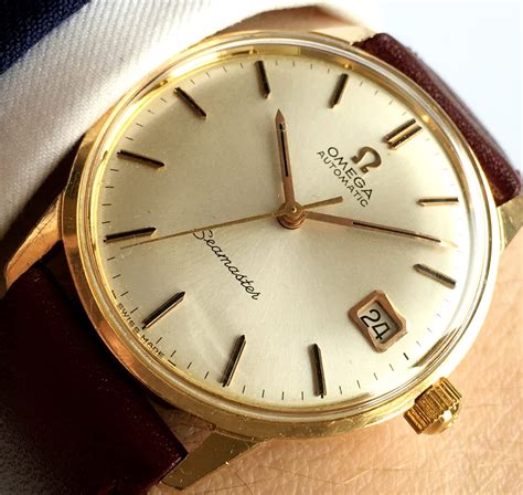 omega seamaster 18ct yellow gold ladies watch|omega 18k gold watch vintage.